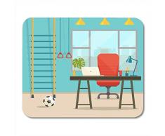 Deglogse Gaming-Mauspad-Matte, Desk Window Table and Chair Ball Sports Equipment Flat Mouse Pad, Desktop Computers mats