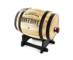 Bistro kv7166 Dispenser Wein Fass Holz farblich sortiert 27 x 21,5 x 27,5 cm 3 l