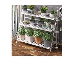QWERTY 3 Ebenen Pflanzentreppe Blumenbank Pflanzenregal Balkon Blumenregal (Color : White)