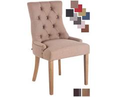 CLP Esszimmerstuhl Aberdeen Mit Hochwertiger Polsterung Und Stoffbezug I Polsterstuhl Mit Gestell Aus Kautschukholz I Sitzhöhe Von 50 cm Taupe, antik-hell