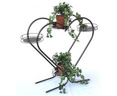 DanDiBo Blumentreppe Metall 64 cm Blumenständer Herz Art.81 mit 4 Abalgen Blumensäule Pflanzenständer Blumenregal Blumenbank Blumenregal
