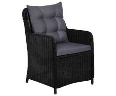 Festnight Gartenstühle mit Polster 2 STK. | Rattan Garten-Essstühle | Polyrattan Essstuhl | Outdoor Gartensessel | Rattanstuhl | Rattansessel | Schwarz Poly Rattan mit Stahlrahmen