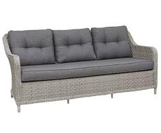 Haberkorn-Garten Gartenbank 3-Sitz Bank Alu Rattan Pelago mit Polster