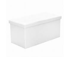 wolketon sitzbank sitzhocker Faltbare Sitztruhe sitzbox mit stauraum weiß Belastbarkeit 300 kg, 76 * 38 * 38cm