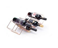 Bar Craft Weinregal stapelbar für 7 Flaschen aus Kupfer, 8 x 16 x 26 cm