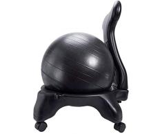 DJFT Yoga Pilates Ball Chair Massage Fitnessstudio Ball Chair Schwarz 55cm Ball + Stuhl mit Luftpumpe for Home Office-Kissen Stuhl Festsitz Ball Chair