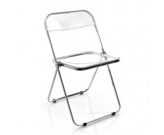 Anonima Castelli Plia Klappstuhl, transparent BxHxT 47x75x50cm Gestell Stahl verchromt