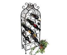 DanDiBo Weinregal Metall Schwarz 100 cm JD130665 Flaschenregal Flaschenhalter Weinständer Weinschrank Weinflaschenhalter Vintage