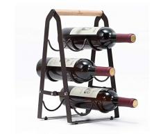 Kingrack weinregal 6 flaschen Halter,weinflaschenhalter Metall,faltbares weinregal,wein Halter Klein,flaschenregal Schmal flaschenständer,flaschen aufbewahrung,Fertig Montiert,Leicht zu Verstauen