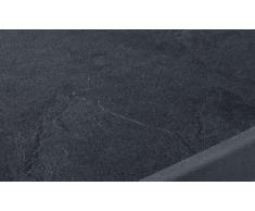 Sieger 200/A Bistro-Tisch mit mecalit-Pro-Platte Ø 60 cm, Stahlrohrgestell graphit, Tischplatte Schieferdekor anthrazit