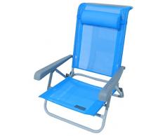 Meerweh Strandstuhl, verstellbar saphir blau Armlehne grau