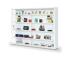 Inter Link Sammlervitrine Hängevitrine Wandregal Glasvitrine Wandvitrine Hängeregal Schaukasten MDF Weiss