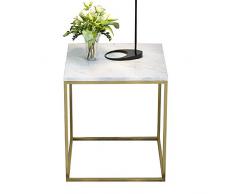 Carl Artbay Home&Selected Furniture/Nordic Marmor Beistelltisch Wohnzimmer Platz Eisen-Kunst-Sofatisch Ecktisch Balkon Couchtisch, Gold, 15,7 ‚‘; 15,7 ‚‘; 17,7 ‚‘ (Farbe: Schwarz) (Color : White)