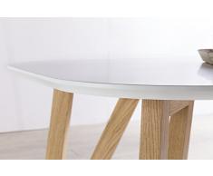 SalesFever® Esszimmertisch Aino, Küchentisch in matt-weiß, 160 x 90 cm, furnierter Esstisch, pflegeleichter & abgerundeter Holz-Tisch, FSC® zertifiziert