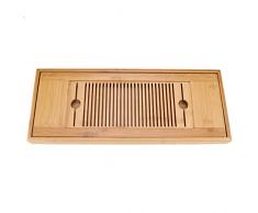 FTVOGUE 1 Stück Bambus Mini Tee Tablett Chinesische Gongfu Tee Platte für Home Office Tisch 38 * 15 cm
