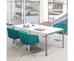 Weber Büroleben GmbH Profi Besprechungstisch 160x80cm NOVA U 4-6 Pers. Konferenztisch Meetingtisch, Gestellfarbe:Silber