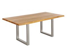 Baumtisch 220 x 100 cm Wildeiche geölt