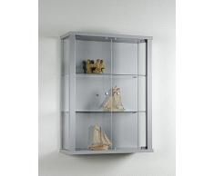 Hängevitrine Sammlervitrine Vitrine Hängeschrank Alu Silber