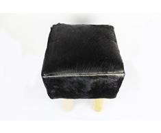Zerimar Ziegenleder Stuhl aus Teakholz Maßnahmen: 30x30x45 cms 100% natürlich Perfekt für die Dekoration