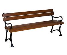 KOMA Gartenbank Sitzbank Gartenmöbel Holzbank Parkbank 160cm Mit Armlehne (Eiche HELL)