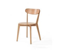 AJS Esszimmerstuhl aus massivem Holz, Esszimmerstuhl, Nordic Leisure Chair, moderner Computerstuhl, einfacher Schreibtischstuhl, Eichenstuhl, passende Größe für jede Szene L: 43cm, B: 43cm, H: 79cm A+