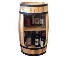 Weinschrank 81 cm Weinfass Weinregal, Naturholz, Whisky-Fasstisch