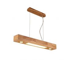 Modern LED Esstisch Pendelleuchte Leuchtmittel Mit Einbauspots Pendellampe Holz Hängeleuchte Hängelampe Bürolampe Höheverstellbar Für Esszimmer Wohnzimmer Büro Restaurant Cafe Studio Warmes Licht