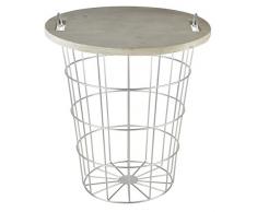 Esschert Design Tisch Korb aus Tannenholz und Metall, 35,0 x 35,0 x 42,3 cm