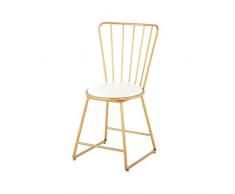 ZKLNO Nordic Startseite Dining Chair, Modern Minimalist Tea Shop Cafe Casual Dining Tisch Und Stuhl Rückenlehne Hocker Wohnzimmer Eisen Tisch Und Stühle,Gold,40 * 38 * 80CM