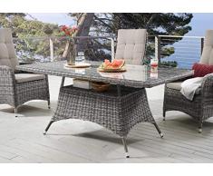 Gartentisch Destiny Bahia 165 x 90 cm Edel Grau Geflechttisch Esstisch Tisch Poly