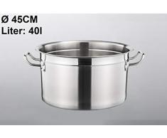 Euro Tische Gastronomie Kochtopf Suppentopf - 30 bis 100 Liter Edelstahl Kochtöpfe - ideal geeignet für ALLE Herdarten & große Küchen - Gastro Topfset (40 L)