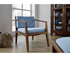 MASSIVMOEBEL24.DE Sheesham Massivmöbel lackiert Sessel Palisander Holz massiv Massivholz braun Ancona #115