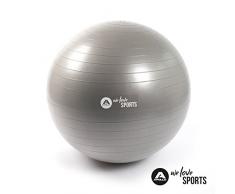 Apollo Gymnastikball 75cm, robuster Fitnessball und Sitzball Ink. Pumpe Rückenschonender Gymnastikball fürs Büro, Yoga, Pilates - Yoga-Ball fürs Workout - Farbe: Grau