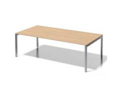 Bisley Cito Chefarbeitsplatz/Konferenztisch, 650-850 mm Höheneinstellbares U H 19 x B 2400 x T 1200 mm, Dekor Ahorn, Gestell Silber, Metall, Mp355 Dekor Ahorn, Gestell Silber, 120 x 240 x 85 cm