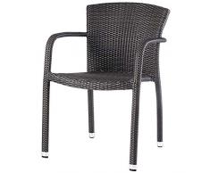 Diamond Garden Geflechtstuhl Kingston mit Armlehne braun