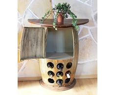 DanDiBo Weinregal Wandtisch Holz 1500 Bar Flaschenständer 85 cm Weinfass Holzfass Schrank