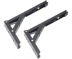 Faltbare Regalhalterung 2-TLG. Hochleistungs-Faltregalhalterung mit Feder zur Wandmontage für Klapptisch, Klappbank, Klapptheke, Lagerregal