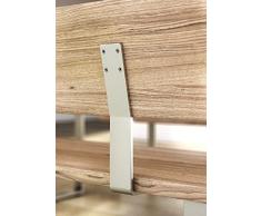 Gedotec Rückenlehne Metall Rückenlehnen-Halterung für Sitz-Bank & Betten | Halterung zum Anschrauben | Stahl Rohstahl lackiert | Profil 60 x 8 mm | 4 Stück