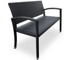 Deuba Gartenbank Poly Rattan 2-Sitzer UV-Lichtbeständig Sitzkomfort Parkbank Bank Sitzbank