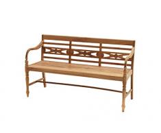 Ploß Ornamentbank Cambridge 150 cm - Gartenbank in Braun bis zu Personen - Sitzbank mit Armlehnen & Rückenlehne - Massivholzbank mit FSC-Zertifikat - Holz-Bank aus Teakholz - Balkonbank mit Ornamenten