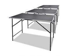 vidaXL 140735 Tapeziertisch Arbeitstisch Mehrzwecktisch Partytisch 3 TLG. Klapptisch, MDF, One Size