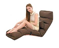 Qing MEI- Lazy Couchbodenstuhl Verstellbare Sitzbank, Rückenlehne 3 Klappbarer Meditationsstuhl Mit 3 Winkeln, Geeignet Für Das Lesen Von Fenstern Im Innenbereich (Farbe : Brown)