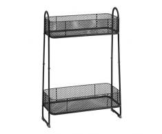 Ribelli Blumenregal in schwarz aus Streckmetall - 72,5 x 105 x 33,5 cm - Blumentreppe Gartenregal Pflanzenregal Pflanzregal