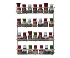Copa Design Kräuter- und Gewürzregal mit 4 Etagen | Gewürzregal zum Montieren an der Wand oder zur Verwendung im Küchenschrank (einfache Installation) | Maße: (BxTxH): 500 x 66 x 405 mm | Einbau-Gewürzregal für 4 x 8 Gewürzgläser