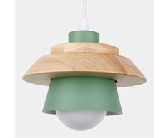 pendelleuchte led pendelleuchte hängend küchenlampe esszimmer pendelleuchte E27 esszimmerleuchten holz pendelleuchte modern-grün