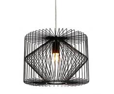 lux.pro Deckenleuchte Schwarz Metall Pendelleuchte Gitter Esszimmer Deckenlampe Vintage Retro Hängeleuchte Lampe LED Wohnzimmer