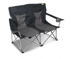 Campingstuhl für 2 Personen 2x120kg belastbar mit Getränkehalter Transporttasche Aufbewahrung einfach zusammenfaltbar Campingbank Doppelsitzer Camping Stuhl 2 Sitzer Faltbank Faltstuhl Campingstühle