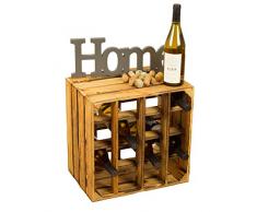Kistenkolli Altes Land geflammtes Weinregal 16er Maße 40x40x27cm Regalkiste Flaschenablage Weinregal Apfelkiste/Weinkiste (1er Set 16er geflammt)