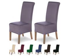 SCHEFFLER-Home Stretch Stuhlhusse Lena | 2er Set elastische Stuhlabdeckungen | Stuhlhussen Schwingstühle | Spannbezug mit Gummiband | Elegante Stuhlbezüge