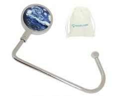 ROFLYER Handtaschenhaken für Tischbar Natur Instant Swivel Top Long Bag Hanger unter Theke Handtaschen Haken, Blau (Starry Night), Small